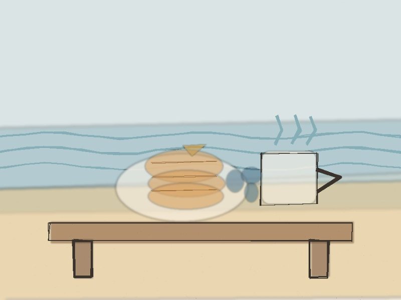 New England watercolor illustration for Pancake Breakfast